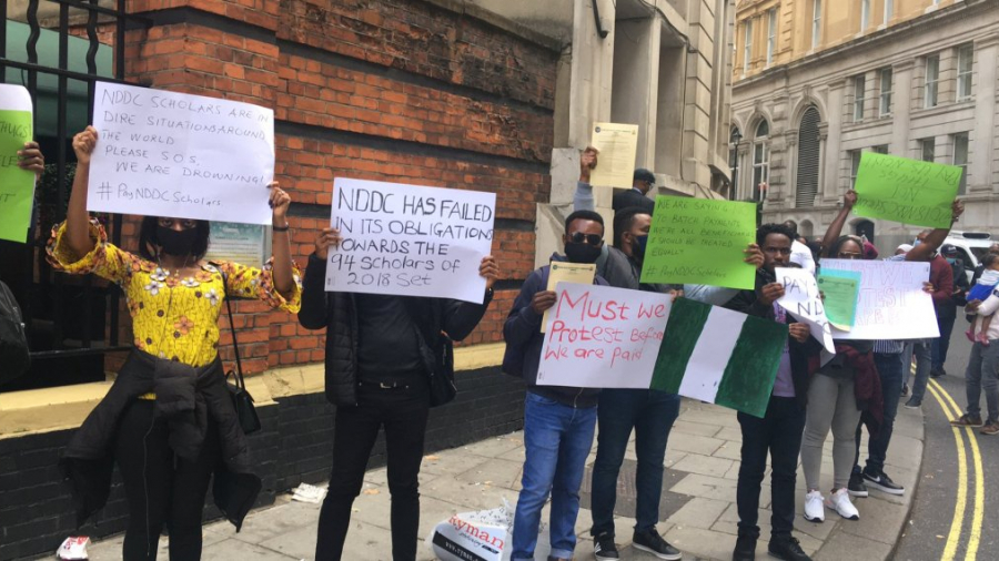 naija students protest for london