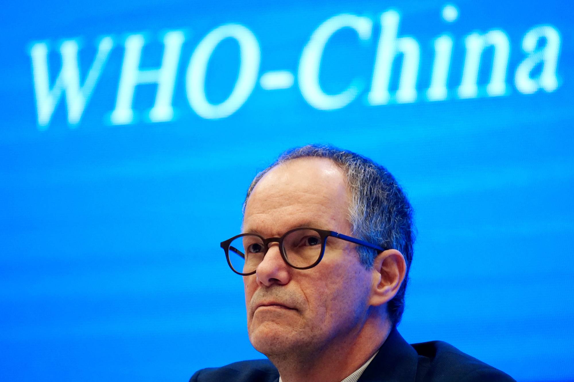 Peter Ben Embarek, a member of the World Health Organization (WHO) team tasked with investigating the origins of the coronavirus disease (COVID-19), attends the WHO-China joint study news conference at a hotel in Wuhan, Hubei province, China February 9, 2021. REUTERS/Aly Song