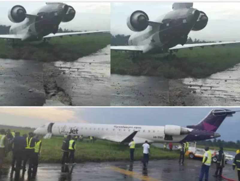 67 Passengers For Port-Harcourt Fear As Plane Komot From RunWay