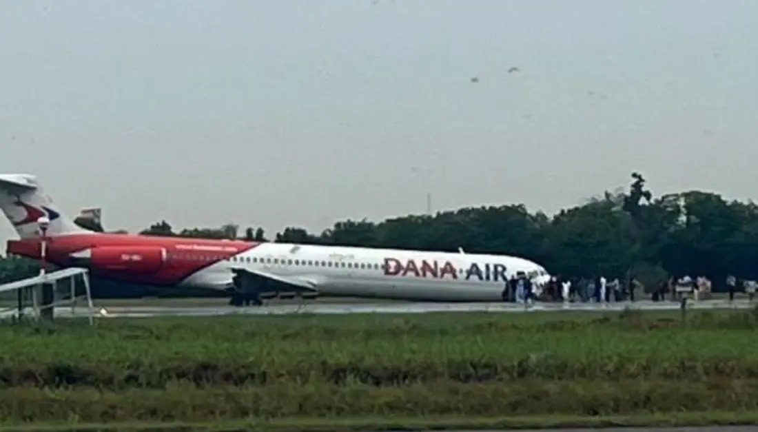 Dana Airplane Skid Off Lagos Airport Runway